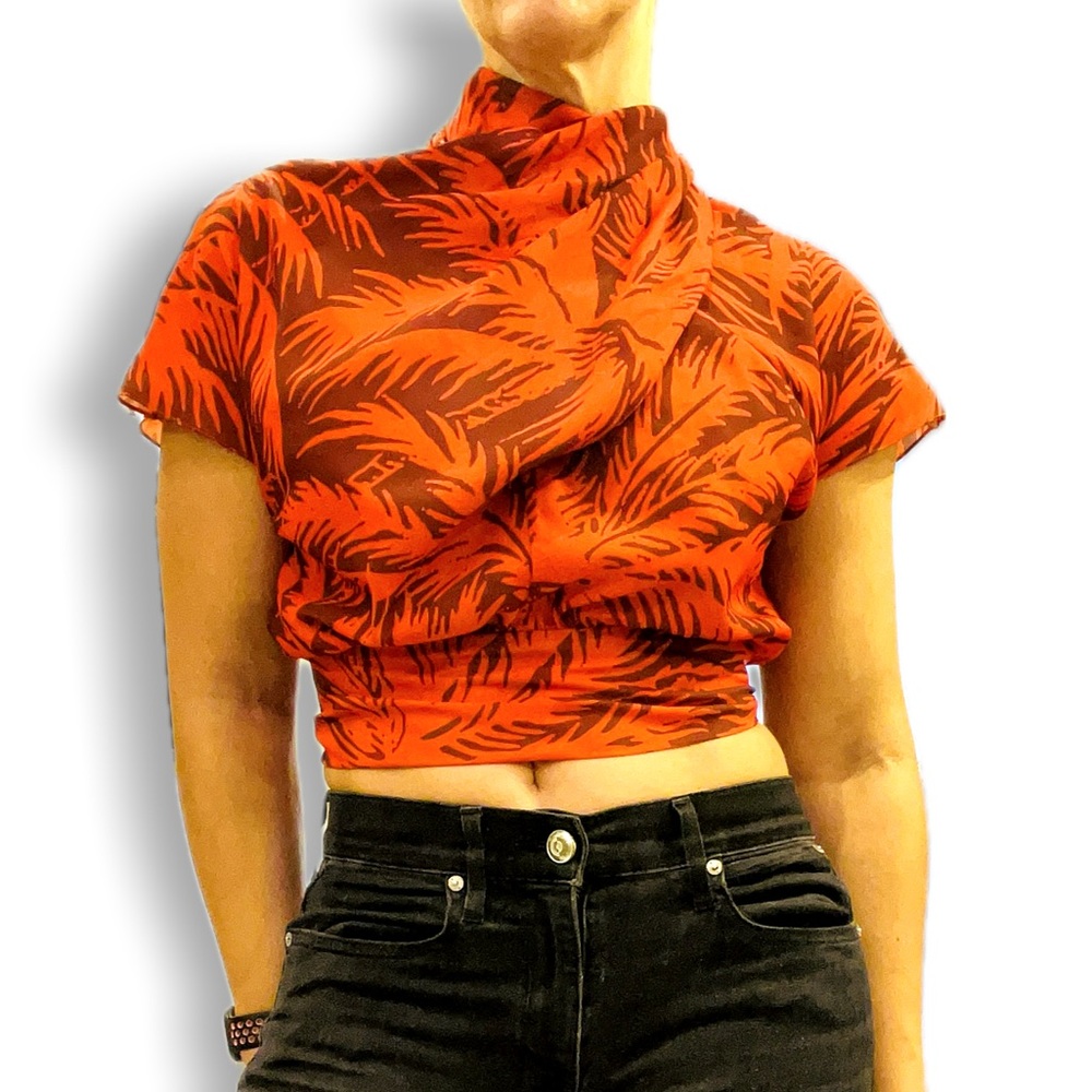 Johanna Ortiz Wrap Bkouse Tonal Palm Print - Picture 4 of 14